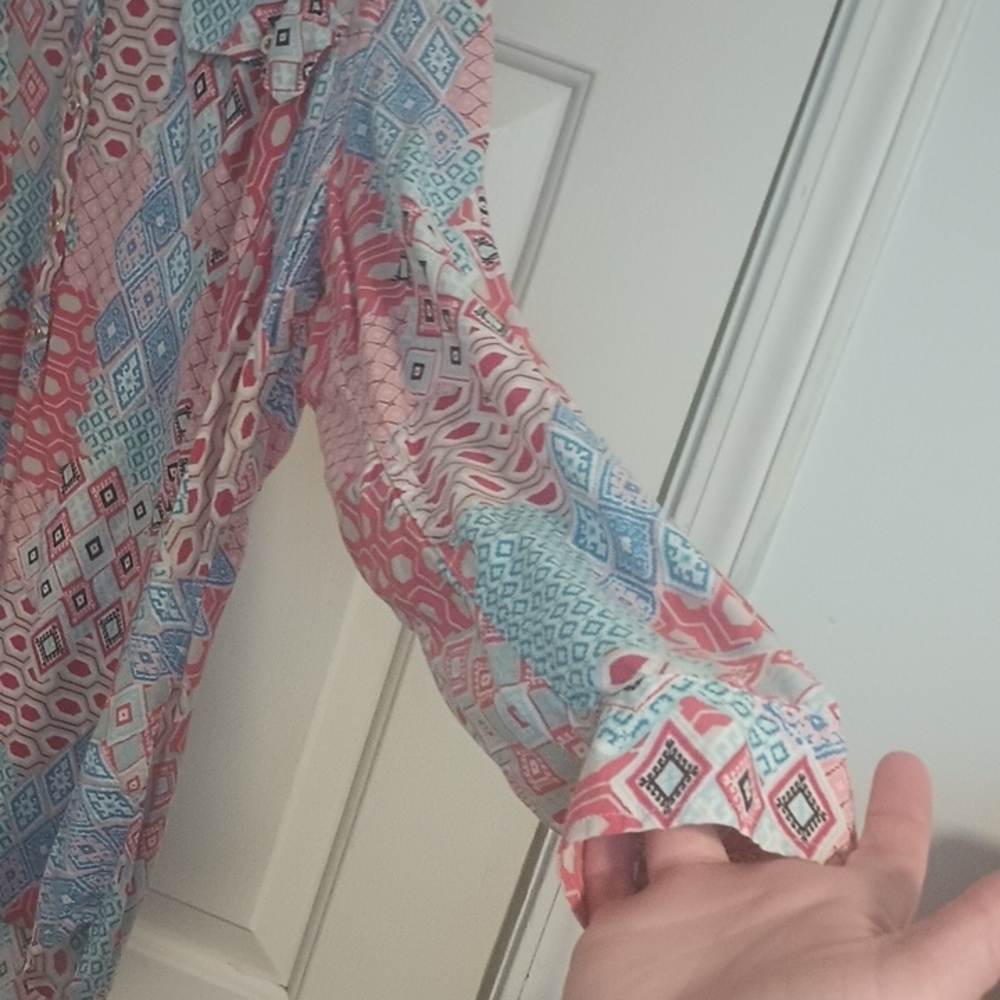 Talbots Multicolor Geometric Blouse - Picture 6 of 9